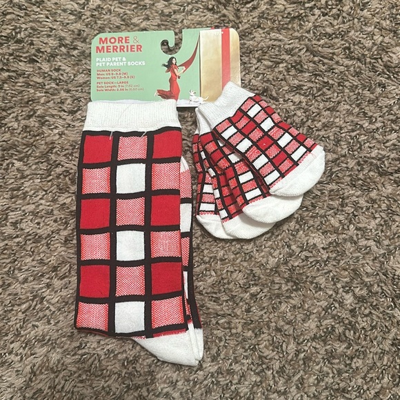Other - Plaid pet and pet parent socks